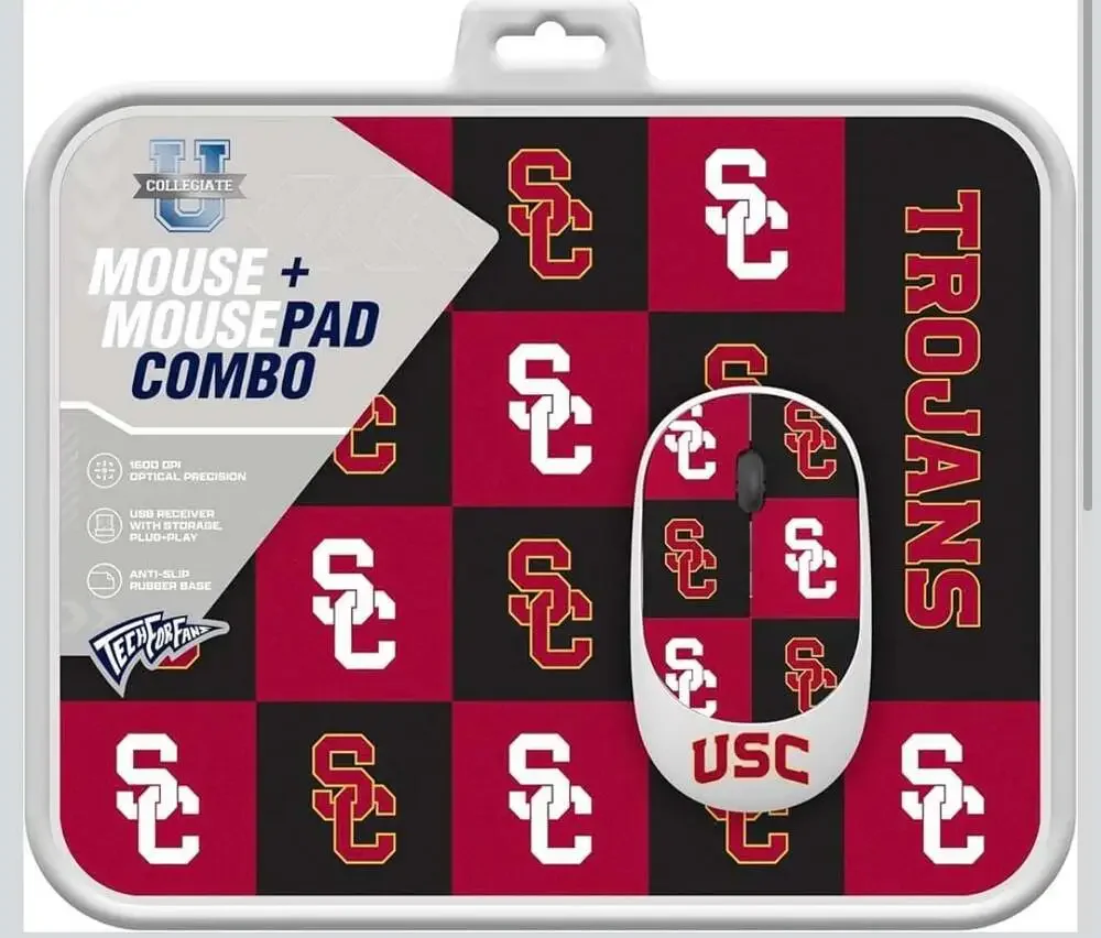 NCAA USC Trojans Wireless Mouse + Mousepad‎ Combo Set